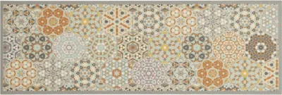Produktbild von vidaXL Küchenteppich Waschbar Hexagon Pastell 60x180 cm Samt