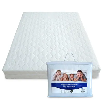 Produktbild von Matratzenbezug 90x200cm Matratzenschoner mit Reißverschluss Schützender Bezug versteppt Doppeltuch Polyester- beide Seiten versteppt