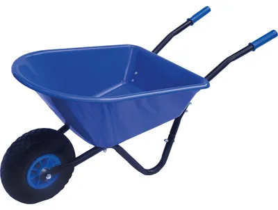 Produktbild von Pro-Bau-Tec Kinderschubkarre Blau mit PP-Mulde 20L mit PolyurethanRad