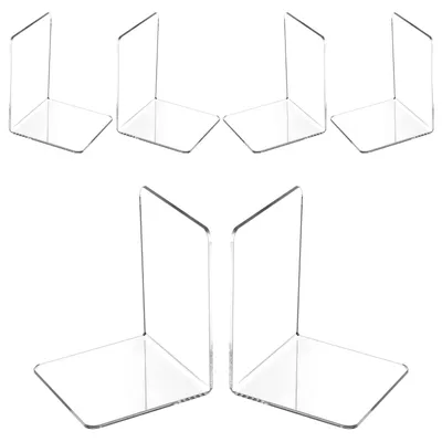 Zdjęcie produktu dla Podpórka do książek - Akryl - Przezroczysta - 6 szt. - 10 x 9,8 x 12,5 cm