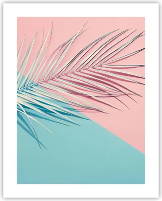 Produktbild von Poster - Poster ohne Rahmen - Blatt Rosa Türkis - 40x50 cm - Wand Bild - Wanddeko - Wandbilder - Kunstposter - Wandposter - Bilder - Kunstdruck - Wanddekoration - Wandbild - P2XPA40x50-4421