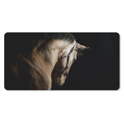 Produktbild von MuchoWow® Mauspad Mousepad Pferde - Halfter - Schwarz 60x30 cm - Mousepads - Maus Mat - Pad - Mausunterlage