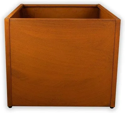 Productafbeelding van Plantenbak Cortenstaal - Bloembak Vierkant - Tuin Decoratie - Weerbestendig Materiaal - 100x100x50 cm
