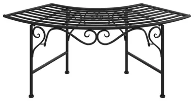 Zdjęcie produktu dla vidaXL Ławka pod drzewo 113 cm stal czarna