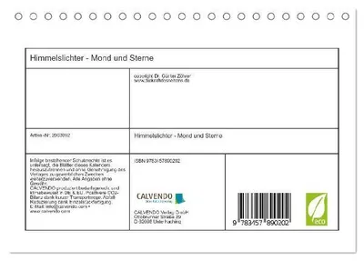 Produktbild von Himmelslichter - Mond und Sterne (Tischkalender 2026 DIN A5 quer), CALVENDO Monatskalender