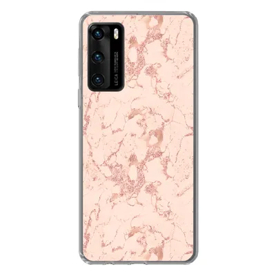 Produktbild von MuchoWow® Handyhülle Schutzhülle Hülle für Huawei P40 Marmor - Roségold - Muster - Chic Silikon Softcase Handy Hülle - Handytasche