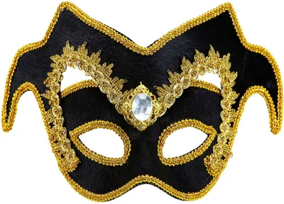 Image de Demi-masque vénitien or-noir - Taille unique