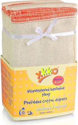Produktbild von XKKO Prefold Baumwolle Faltwindeln Windeleinlagen 6er Pack für Stoffwindel(12-18 Monate)