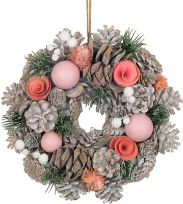 Productafbeelding van Venec MagicHome Kerstornament, hangend, roze-oranje, 25 cm