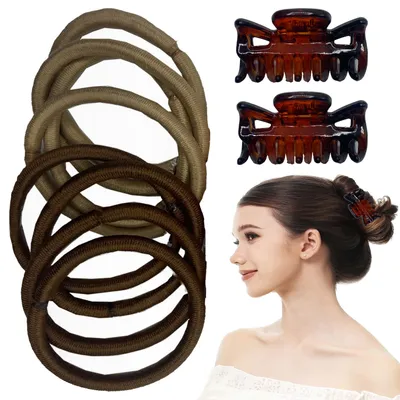 Image de 10 pcs. Pinces à cheveux et élastiques pour femmes, accessoires de cheveux, élastiques, set de pinces à cheveux