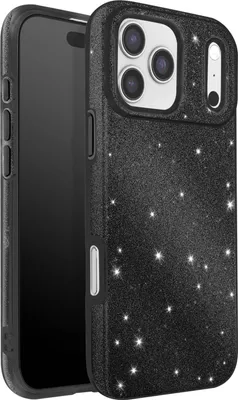Produktbild von Avizar, Hülle iPhone 17 Pro Bi-Material mit glitzernder Oberfläche, Schwarz