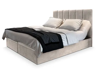 Produktbild von Masseno Boxspringbett BARINO 140x200 cm Komplett-Set mit Bonell Matratze und Topper, Polsterbett mit Bettkästen -Beige, PAROS 02
