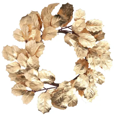 Kunststoff-Weihnachtskranz, gold, 30 cm, rund