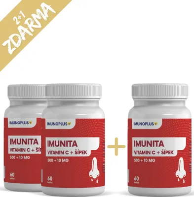 Obrázek produktu pro IMUNITA - Vitamin C + Šípek 500 + 10 mg 2+1