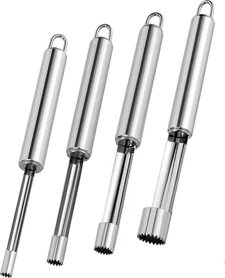 Produktbild von 4 Stück Apfelausstecher aus Edelstahl, Entkerner für Obst und Gemüse