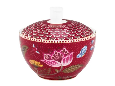 Produktbild von PIP STUDIO Blooming Tales Fantasy Dark Red Zuckerdose 0,3l