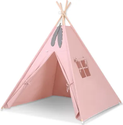 Produktbild von Tipi-Zelt für Kinder + Federanhänger - Altrosa