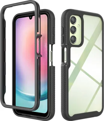 Obrázek produktu pro Galaxy A24 4G Pouzdro, Hybrid Průhledné Zadní Kryt, Robustní TPU Nárazník, Nárazuvzdorné Pouzdro pro Samsung Galaxy A24 4G černé