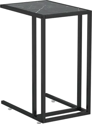 Produktbild von vidaXL Computer-Beistelltisch Schwarz Marmor 50x35x65 cm Hartglas