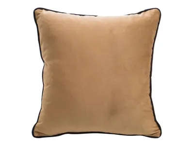 Obrázek produktu pro Měkký sametový povlak na polštář - Mel žlutá s černým ozdobným okrajem 40 x 40 cm, ZA-384071