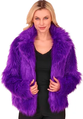 Produktbild von Kunstfellmantel violett Erwachsene - L/XL