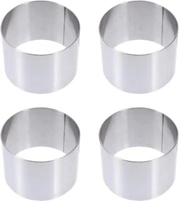Produktbild von Edelstahl Mousse Ringe Set Dessertformen 5x5x5 cm 8 Stück