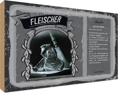 Produktbild von vianmo Holzschild 12x18 cm Fleischer Beruf Arbeit