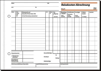Produktbild von Formularbuch Reisekostenabrechnung A5 quer Packung mit 5 Stück