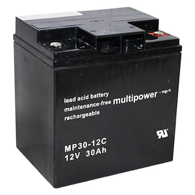 Zdjęcie produktu dla Akumulator kwasowo-ołowiowy Multipower MP30-12C 12 V 30 Ah ze złączem śrubowym M6