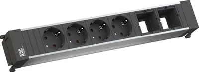 Zdjęcie produktu dla Bachmann 916.030, Aluminium, Czarny, 4 x gniazdo sieciowe, 350 mm