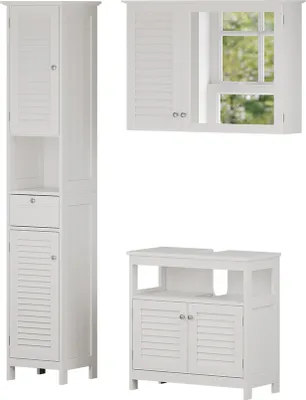 Imagen del producto de Conjunto de muebles de baño Vicco Riad Blanco 3 piezas, Model 40464