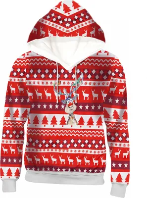 Produktbild von Weihnachts-Hoodie - Rentier- Weihnachtspullover - Weihnachtspullover Damen - Weihnachtspullover Herren - Weihnachts-Hoodie - Weihnachtsgeschenk - Größe XL