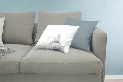 Produktbild von MuchoWow® Zierkissen Sofakissen Wohnzimmer Dekokissen 60x40 cm Katze - Weiß - Großaufnahme - Kopfkissen - Polster mit Foto