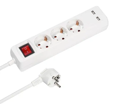 Image de VIVanco™Multiprise Avec 3 Prises Schuko, 2X USB-A