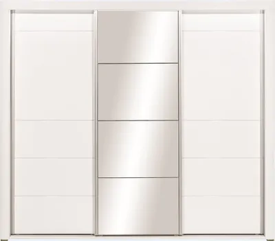 Produktbild von Schlafzimmer komplett IRIS C weiß hochglanz Schiebetürenschrank LED Bett 180x200 Lattenrost Bettkasten Nakos Soft-Close-System
