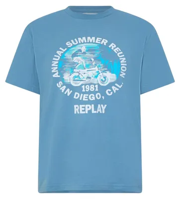 Produktbild von Replay - T-Shirt für Herren, Baumwolle, Regulär GT17768 (M) (Blau)