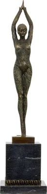 Produktbild von Bronzeskulptur Tänzerin nach Chiparus Antik-Stil 49cm Replik Kopie
