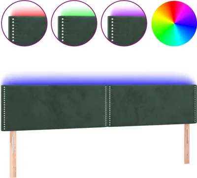 Produktbild von vidaXL LED Kopfteil Dunkelgrün 180x5x78/88 cm Samt