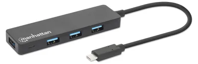 Zdjęcie produktu dla Manhattan 164924, USB 3.2 Gen 1 (3.1 Gen 1) Type-C, Czarny, USB 3.2 Gen 1 (3.1 Gen 1) Type-A, Kopolimer akrylonitrylo-butadieno-styrenowy (ABS), FCC, CE, WEEE, RoHS, USB