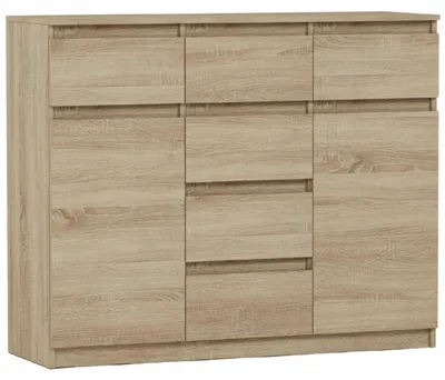 Obrázek produktu pro Komoda 120 cm 6 zásuvky 2 dveře skříňka FRAMIRE S-62D sonoma