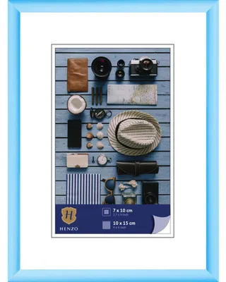 Image de Cadre photo en plastique Henzo, modèle Napoli, format 10x15 cm, couleur bleu clair, avec support