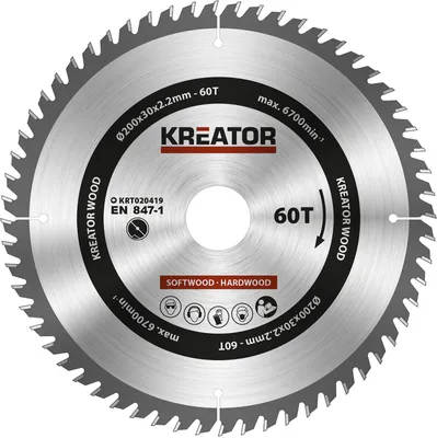 Produktbild von Kreator 200x30x2.2 Mm 60t Kreissägeblatt Für Holz One Size