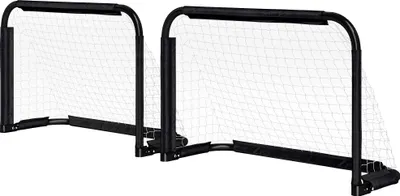 Produktbild von Klappbare Minitore Fußballtor-Set Metallrahmen 90x36x60 cm Schwarz inkl. Werkzeug