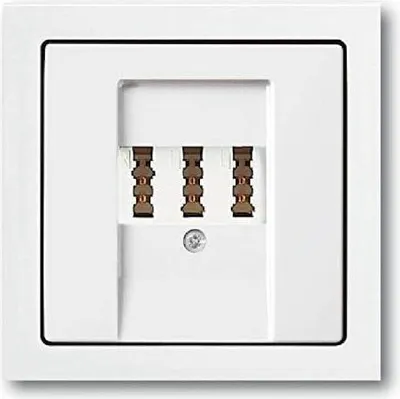 Produktbild von BUSCH JÄGER Telefonanschluss Komplettset / TAE Telefon Anschlussdose 3x6 NFN + 1fach Rahmen und Abdeckung, Future Linear Studioweiß