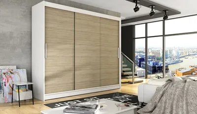 Obrázek produktu pro Prostorná šatní skříň Lion - šířka 250 cm, bílá/sonoma