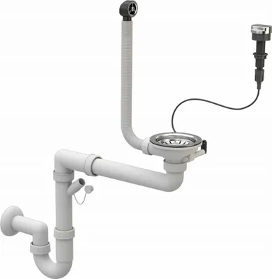 Produktbild von Ablaufgarnitur Spüle ø11,5 Siphon Siebkorb Abfluss Küche Automatischer Siphon