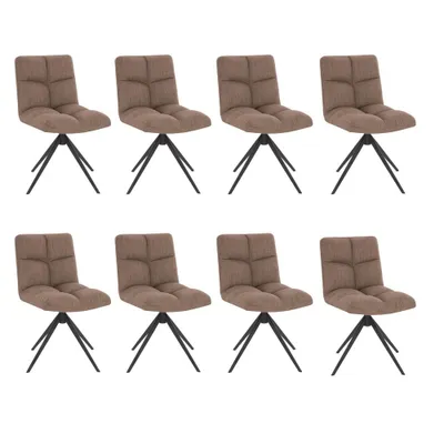 Produktbild von HOME DELUXE - Esszimmerstuhl NODA - 8er Set, Farbe: Samt Grau - 360 Grad drehbar, weiche Polsterung, bis 120 kg belastbar I Küchenstuhl Speisestühle Esszimmerstühle