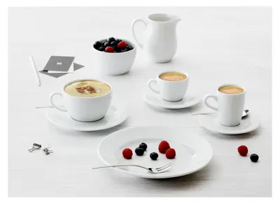 Produktbild von Frühstückstasse 0,38 l | Weiße Kaffeetasse 380 ml aus Porzellan