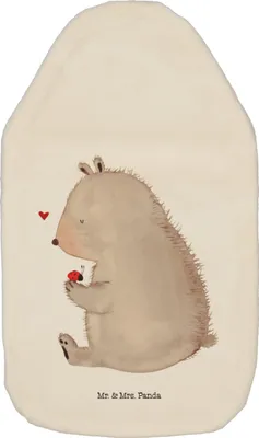 Produktbild von Mr. & Mrs. Panda Wärmflasche Bär Marienkäfer - Weiß - Geschenk, Freiheit, Liebe, mit Bezug, Bettflasche, gummi, Wärmflaschen, Teddy, Wärmekissen, Das Leben Ist schön