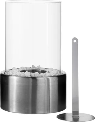 Produktbild von Tischkamin Bioethanol Dekokamin Zimmerkamin Rund silber Tisch Kamin Feuerstelle Dekofeuer mit Löschwerkzeug TOP MULTI